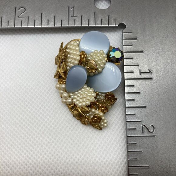 Vintage Lot of 3 Gold Tone Pin Brooch Floral Mod M Jent Gold & White Flower - Picture 15 of 16